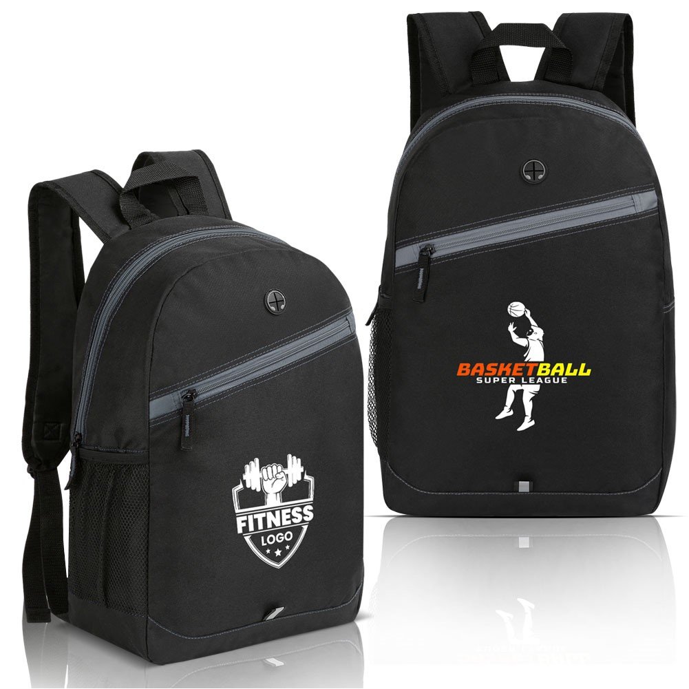 School Backpack With Color Zippered Stripe