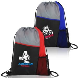 Sports Drawstring Backpack With Slant Pocket