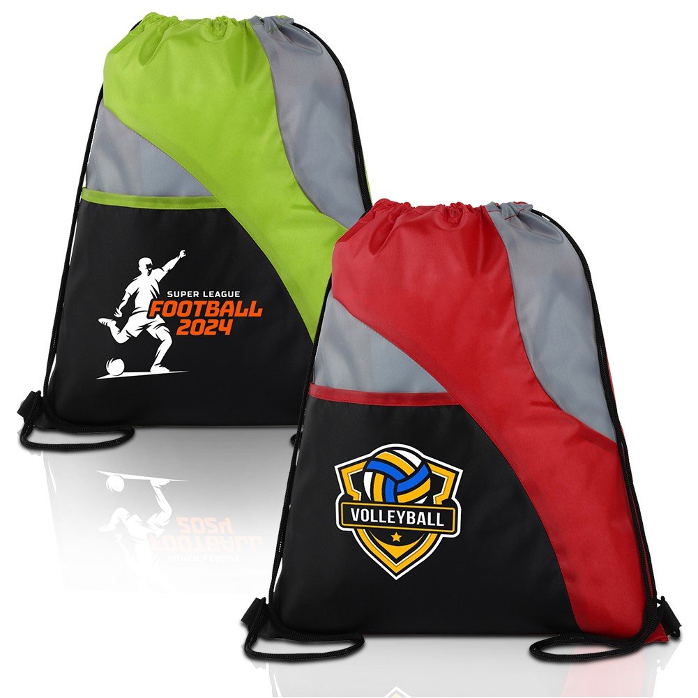 Tri Color Sports Drawstring Backpack