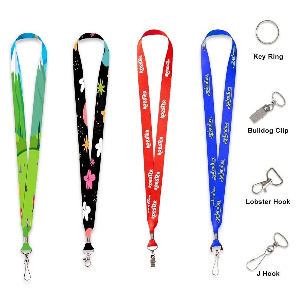 3/4" Sublimated Lanyard With Metal Crimp And Optional Clamp