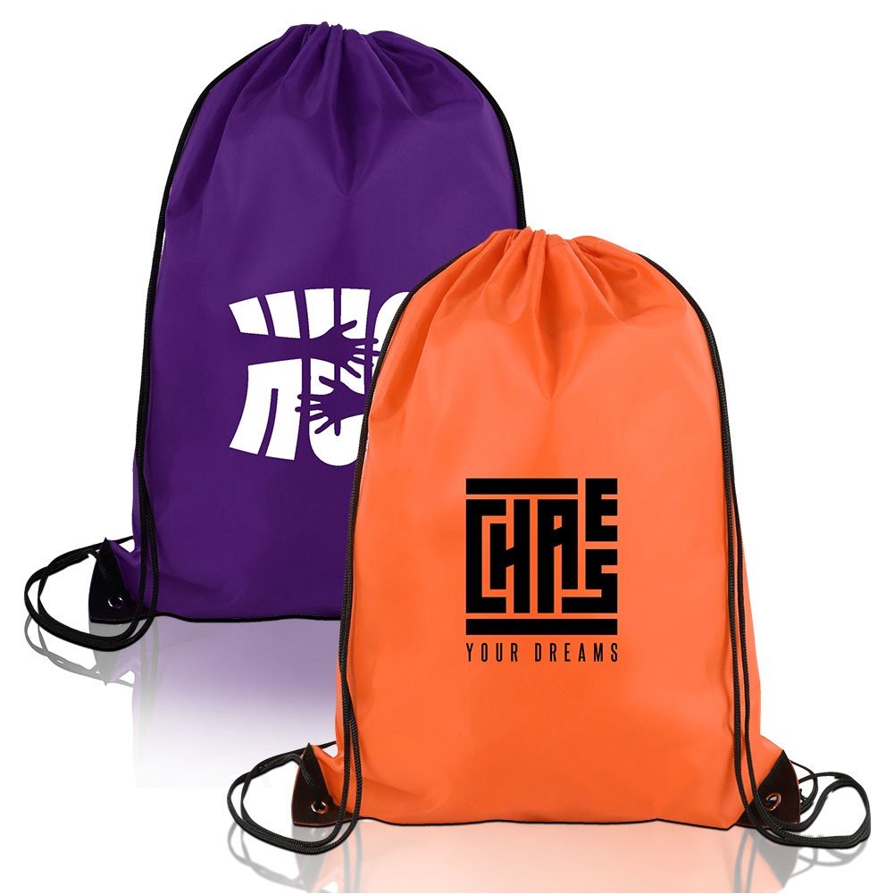 Drawstring Backpack With Leather Trim