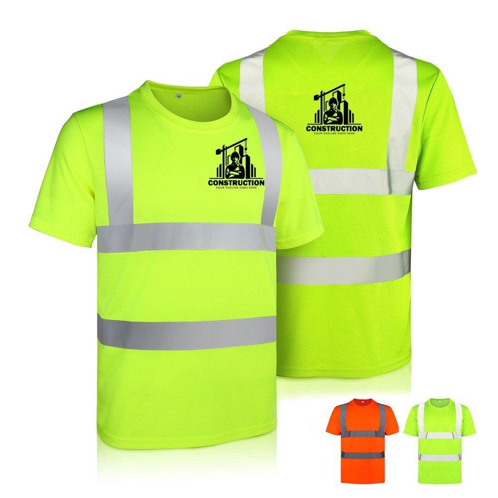 High Visibility Safety T Shirt With Two Reflective Stripes