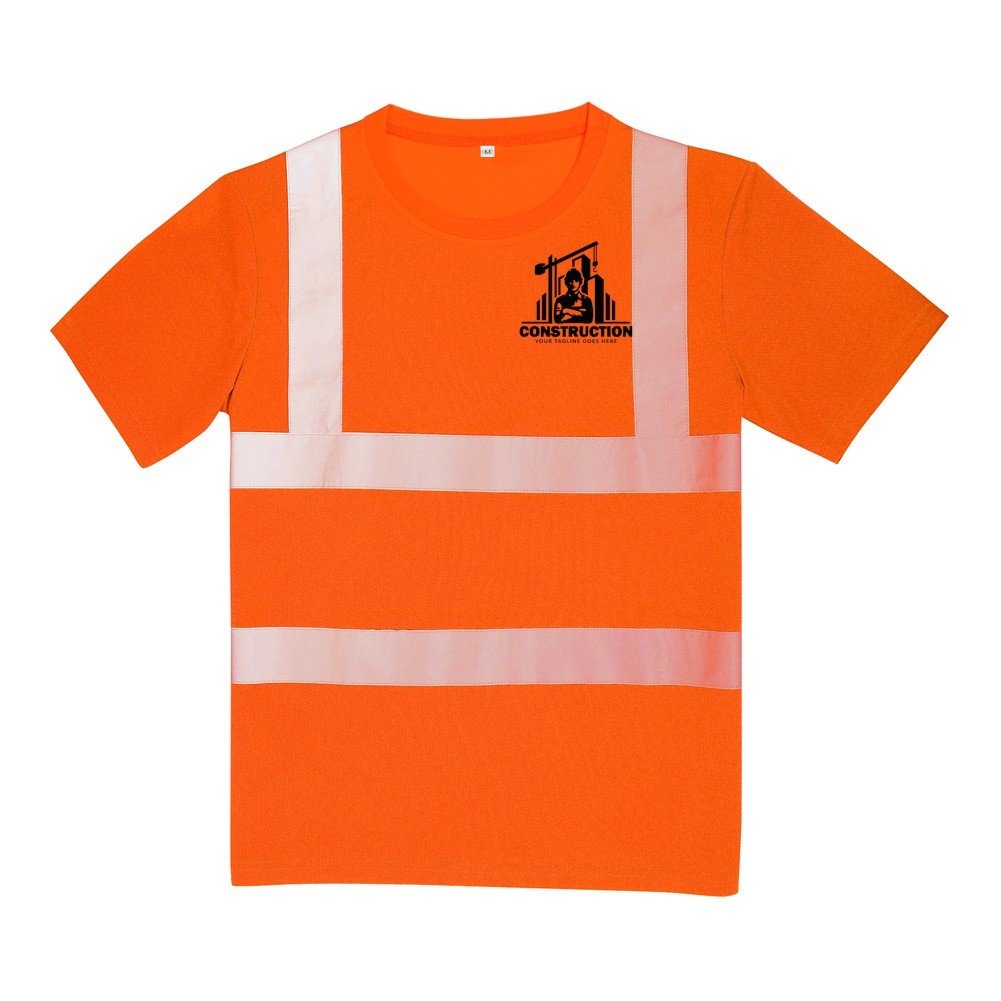 High Visibility Safety T Shirt With Two Reflective Stripes - Image 2