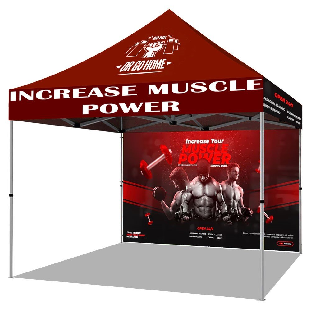 10x10 Heavy Duty Event Canopy Tent With Back Wall