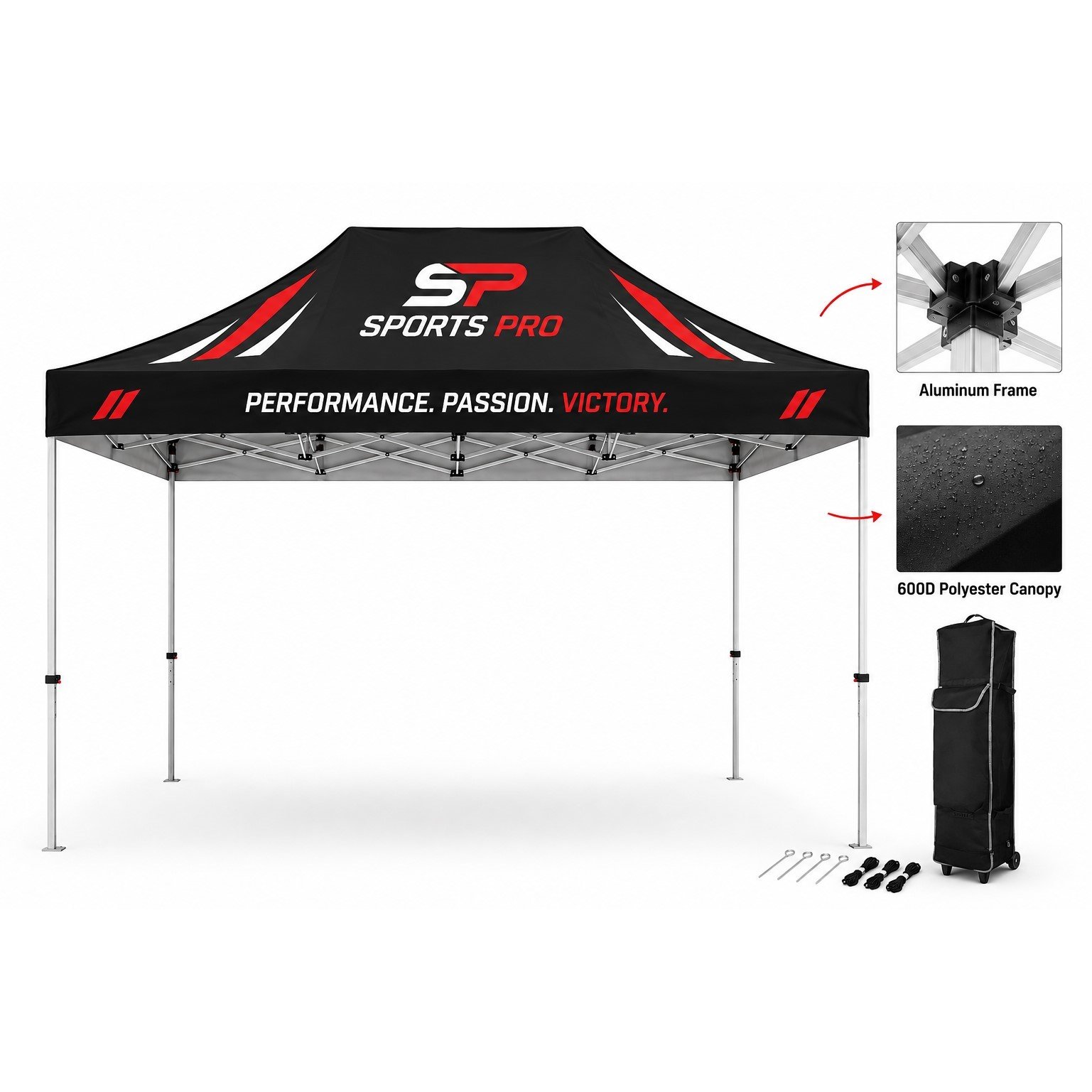 10' x 15' Sublimated Hex Aluminum Frame Canopy Tent - Image 3